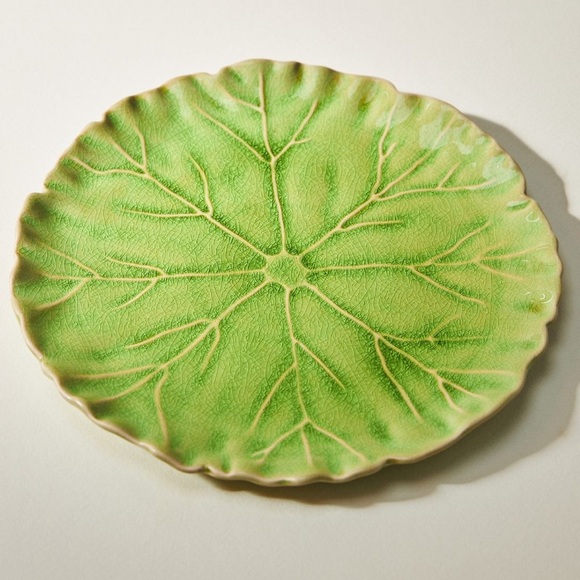 LAST SET🔥Green Leaf Pattern Dinner Plate set of 4 - Picture 1 of 8